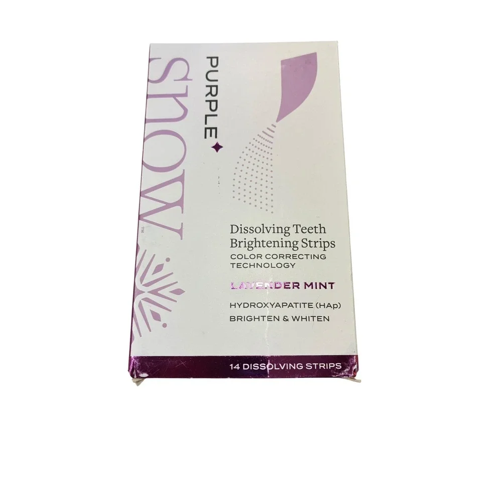 SNOW‎ Purple Dissolving Teeth Whitening Strips Lavender Mint 14ct Color Correct